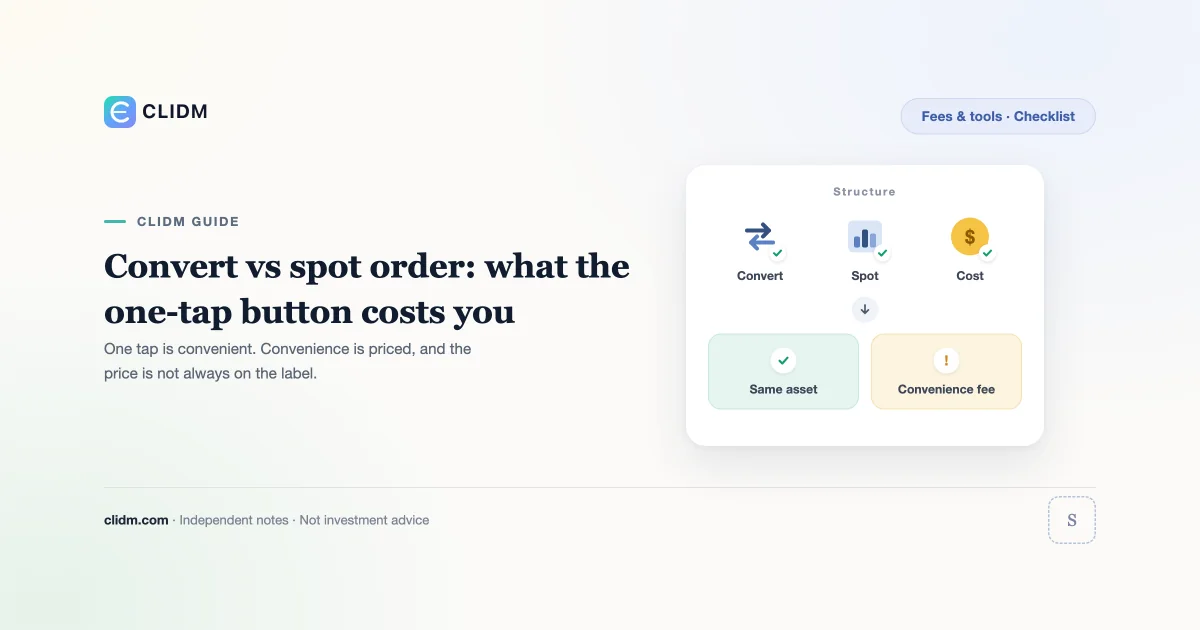 Convert vs spot order: what the one-tap button costs you