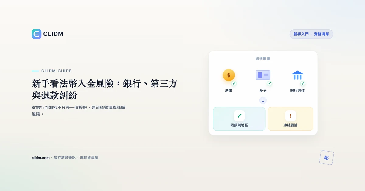 新手看法幣入金風險：銀行、第三方與退款糾紛