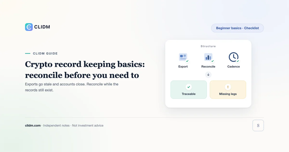 Crypto record keeping basics: reconcile before you need to