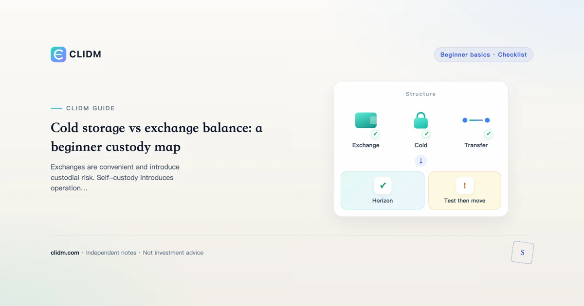 Cold storage vs exchange balance: a beginner custody map