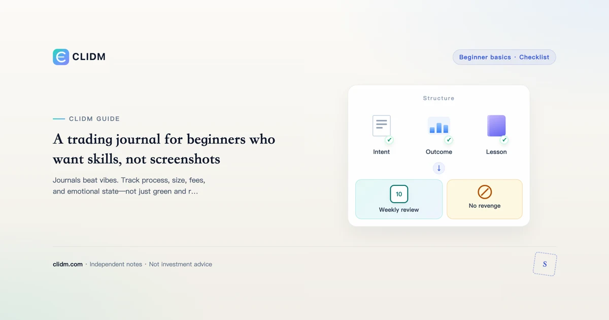 A trading journal for beginners who want skills, not screenshots