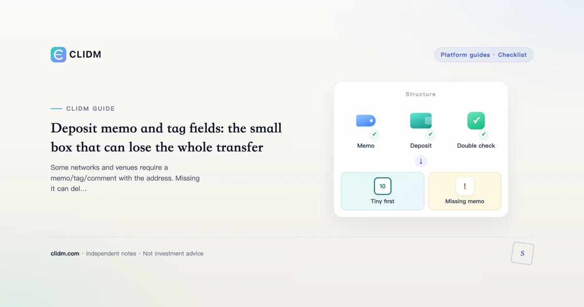 Deposit memo and tag fields: the small box that can lose the whole transfer